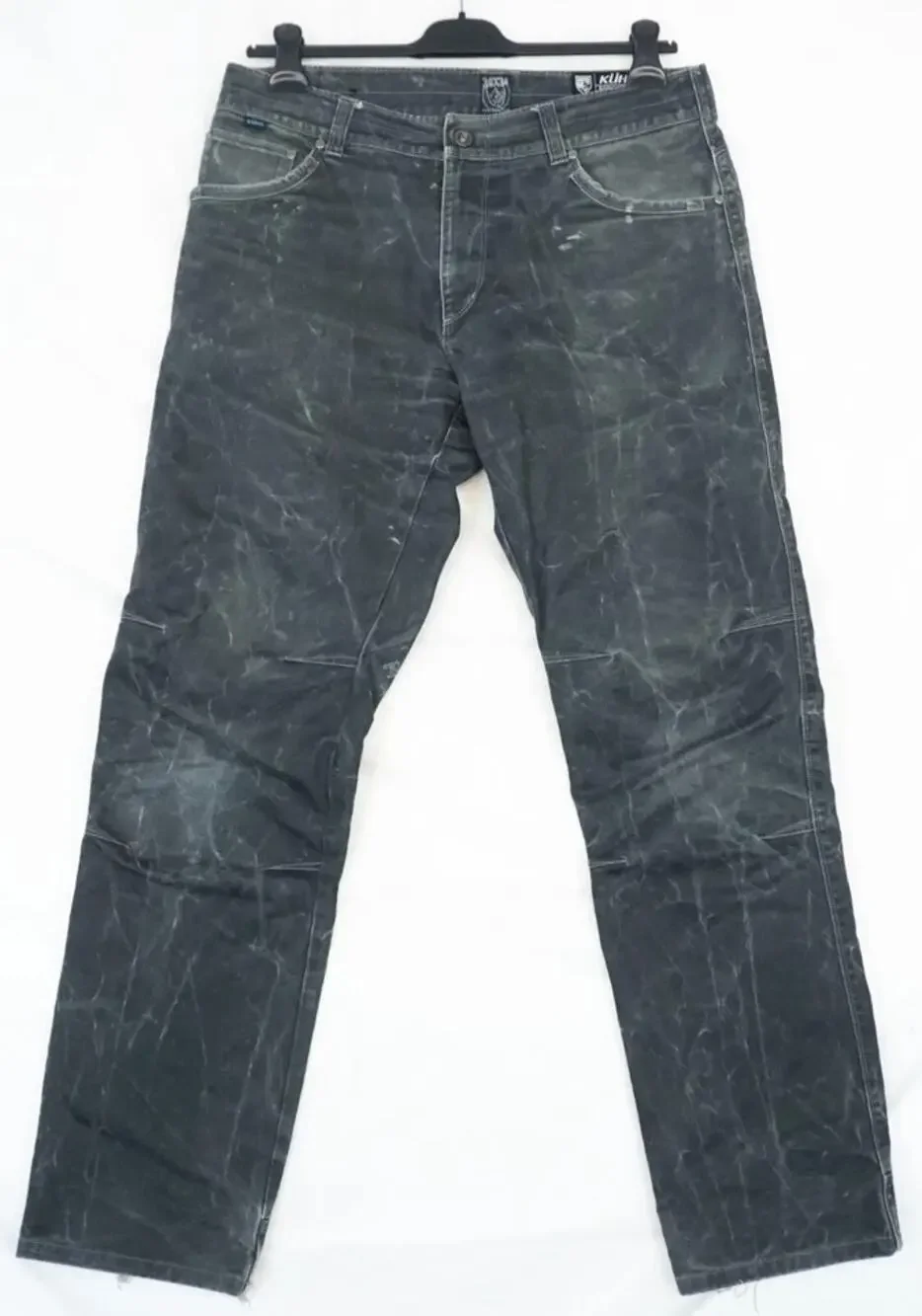 Kuhl Men's Dark Gray Distressed Dyed Look Straight Leg Denim Jeans Size 32X30